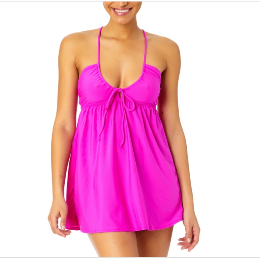 NWT Salt + Cove Juniors' Scoop-Neck Sleeveless Cover up Dress,Pink